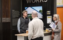NSBRC exhibitor speaking to visitor