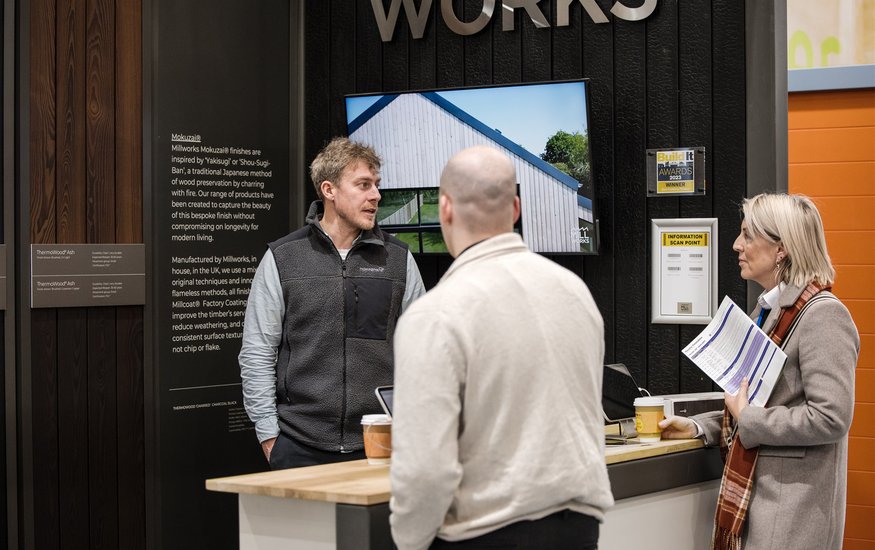 NSBRC exhibitor speaking to visitor