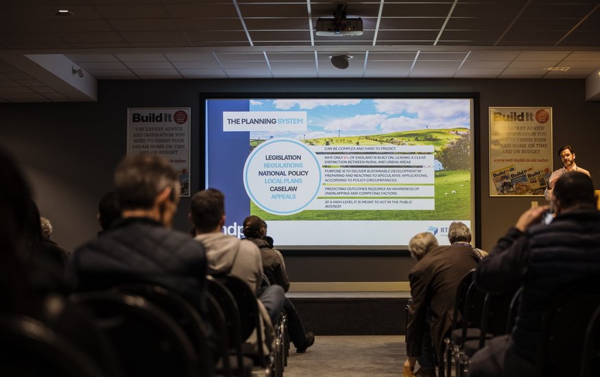 A presenter giving a talk