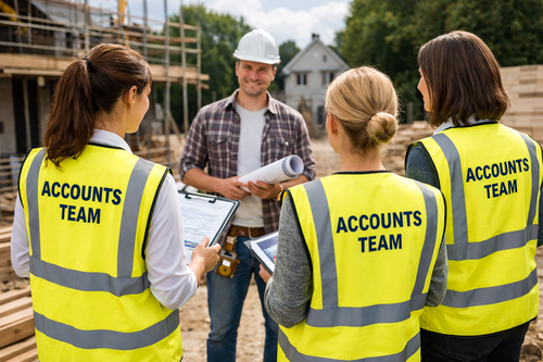 Accounts team at the construction site